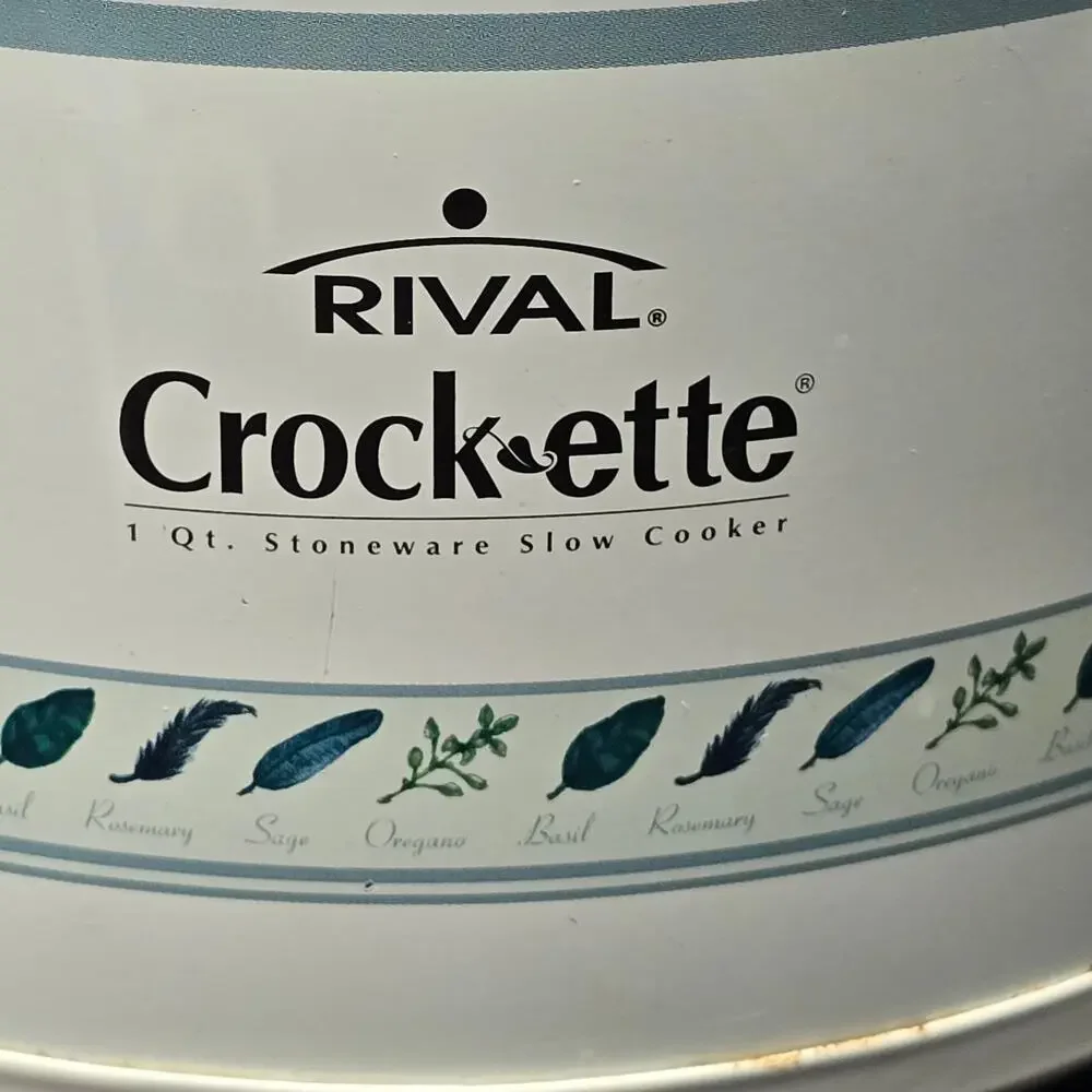 Vintage Rival Crock-ette 1 Qt. Stoneware Slow Cooker Crock Pot & Lid SCR100